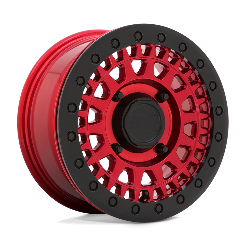 Black Rhino Powersports - PARKER UTV BEADLOCK - Candy Red with Black Bead Ring - 14" x 7", 51 Offset, 4x110 (Bolt pattern), 80.2mm HUB