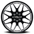 Cali Off-Road - INVADER DUALLY - Black - Gloss Black Milled - 22" x 8.25", -232 Offset, 8x165.1 (Bolt pattern), 121.30mm HUB