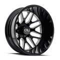 Cali Off-Road - INVADER DUALLY - Black - Gloss Black Milled - 22" x 8.25", -232 Offset, 8x165.1 (Bolt pattern), 121.30mm HUB