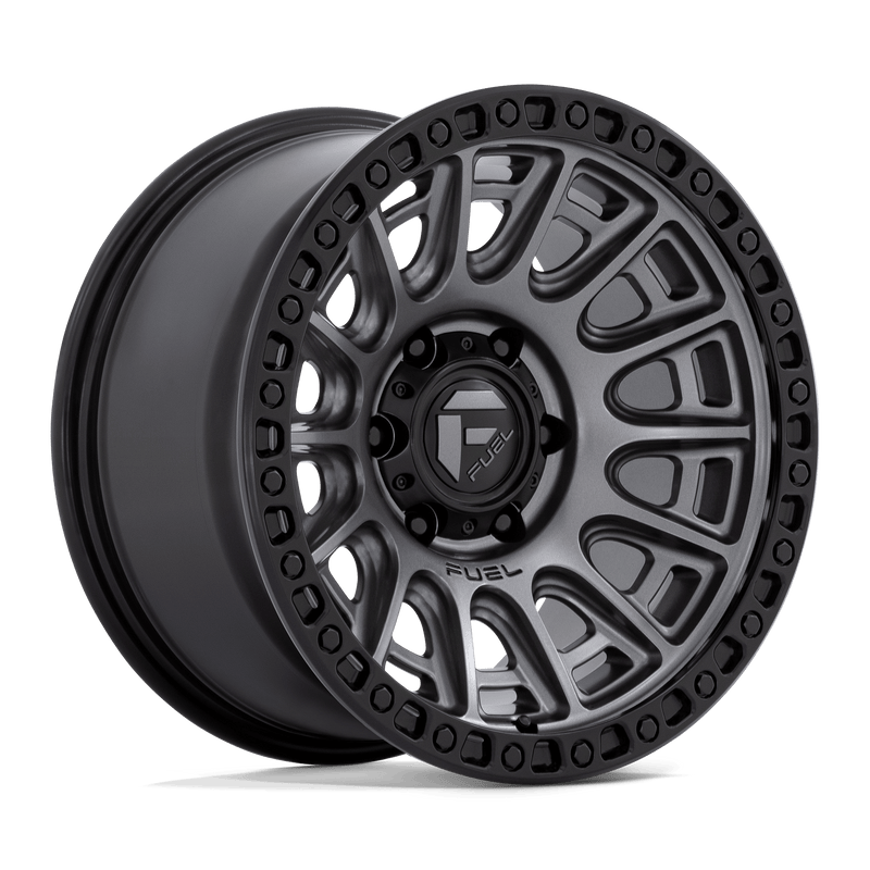 Fuel - D835 CYCLE - Gunmetal - Matte Gunmetal with Black Ring - 17" x 8.5", 30 Offset, 5x130 (Bolt pattern), 71.5mm HUB