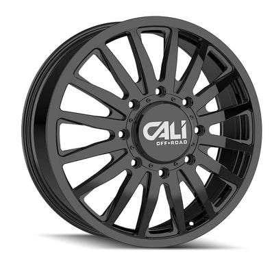 CALI OFF-ROAD - SUMMIT DUALLY - Black - Gloss Black - 20" x 8.25", 115 Offset, 8x210 (Bolt pattern), 154.20mm HUB