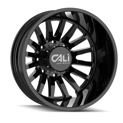 CALI OFF-ROAD - SUMMIT DUALLY - Black - Gloss Black - 22" x 8.25", -232 Offset, 8x210 (Bolt pattern), 154.20mm HUB