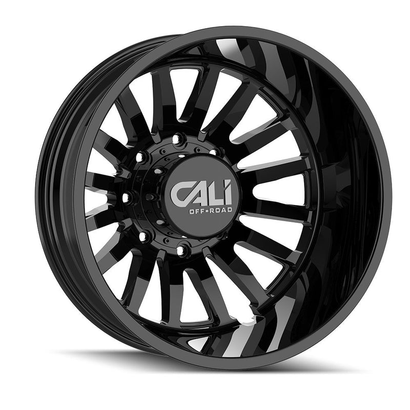 CALI OFF-ROAD - SUMMIT DUALLY - Black - Gloss Black - 22" x 8.25", -192 Offset, 8x210 (Bolt pattern), 154.20mm HUB
