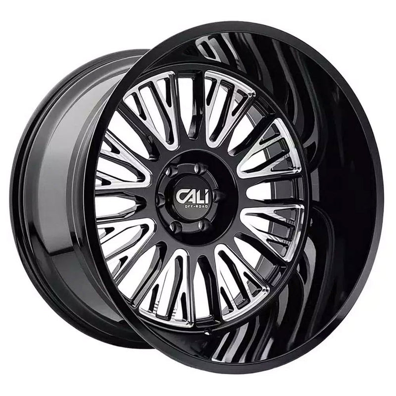 Cali Off-Road - VERTEX - Black - Black Milled - 22" x 12", -44 Offset, 6x139.7 (Bolt pattern), 106mm HUB