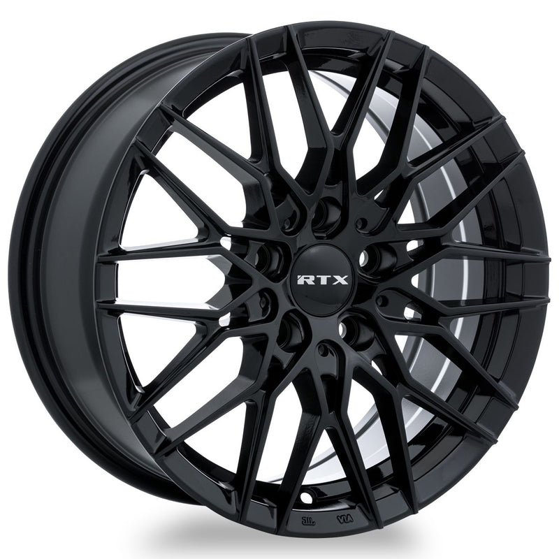 RTX Wheels - V20 - Black - Gloss Black - 19" x 8", 42 Offset, 5x114.3 (Bolt Pattern), 67.1mm HUB