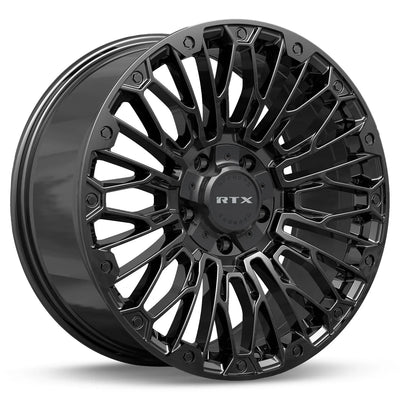 RTX Wheels - Chaos - Black - Gloss Black - 18" x 9", 18 Offset, 8x180 (Bolt pattern), 124.1mm HUB