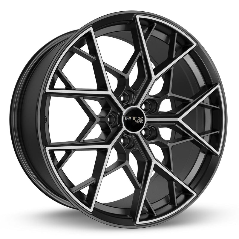 RTX Wheels - Nova - Black - Gloss Black Machined - 20" x 8.5", 38 Offset, 5x114.3 (Bolt Pattern), 73.1mm HUB