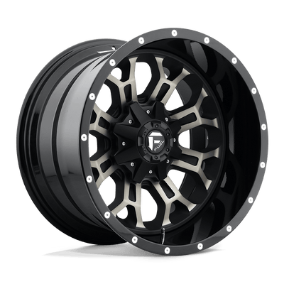 Fuel - D268 CRUSH - Black - Matte Black Double Dark Tint - 22" x 12", -44 Offset, 6x135/139.7 (Bolt pattern), 106.1mm HUB