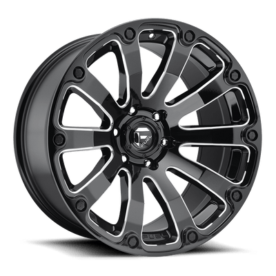 Fuel - D598 DIESEL - Black - Gloss Black Milled - 20" x 9", 1 Offset, 5x150 (Bolt pattern), 110.1mm HUB