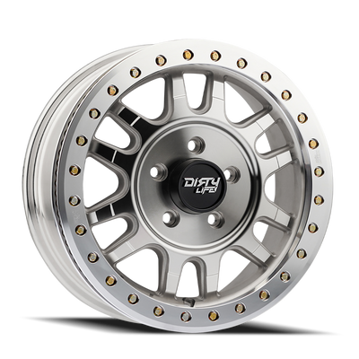 Dirty Life - CANYON PRO SXS - Silver - Machined - 15" x 7", 13 Offset, 4x137 (Bolt pattern), 106.25mm HUB
