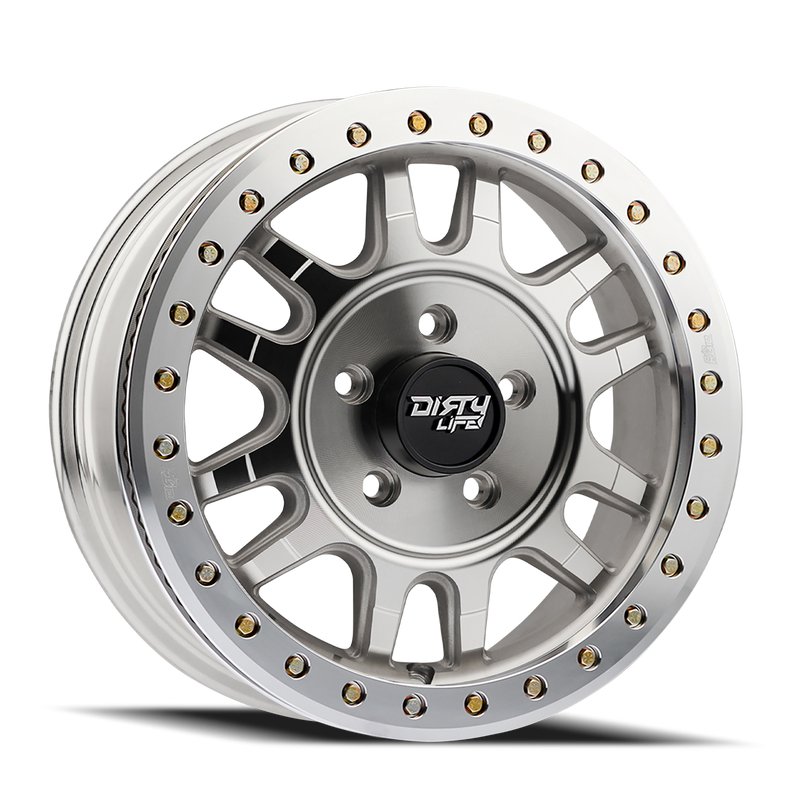 Dirty Life - CANYON PRO SXS - Silver - Machined - 15" x 7", 13 Offset, 4x137 (Bolt pattern), 106.25mm HUB