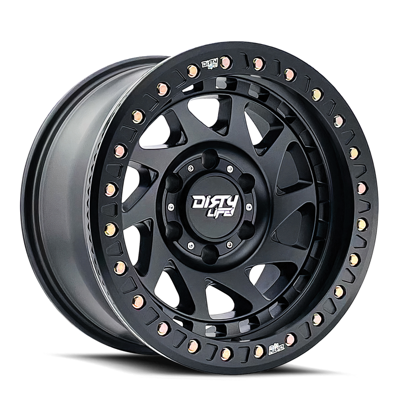 Dirty Life - ENIGMA RACE - Black - Matte Black - 17" x 9", -12 Offset, 6x135 (Bolt pattern), 87.10mm HUB