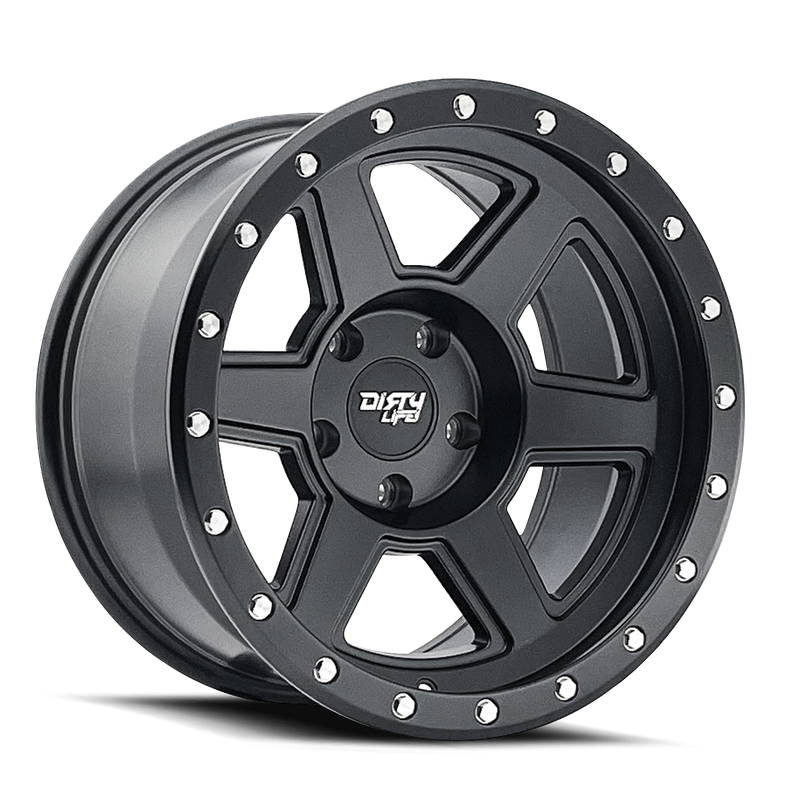 Dirty Life - COMPOUND - Black - Matte Black - 17" x 9", -12 Offset, 5x139.7 (Bolt pattern), 108mm HUB