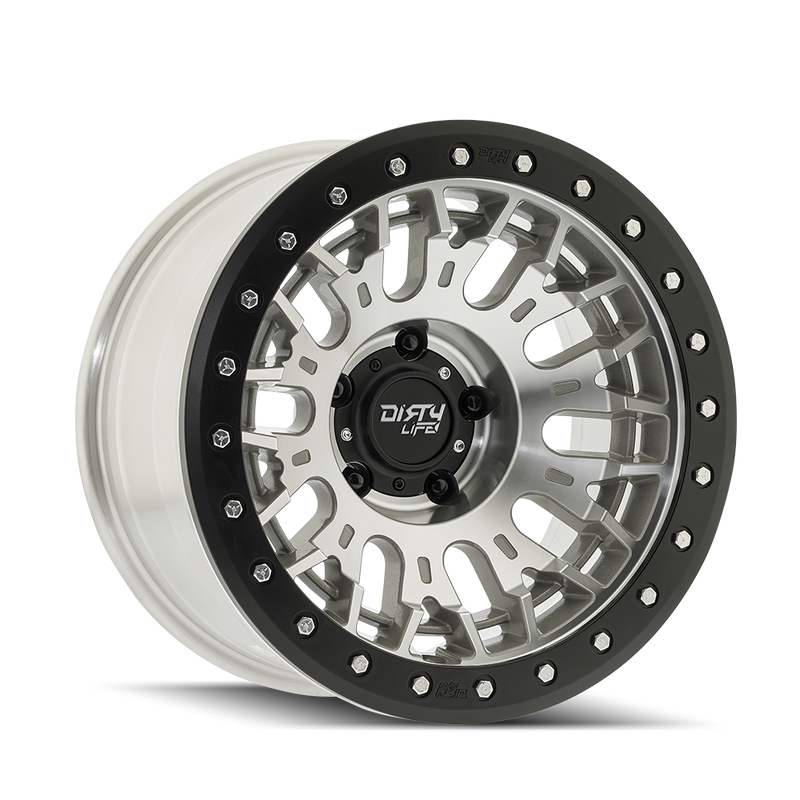 Dirty Life - DT-3 - Silver - Machined - 17" x 9", -38 Offset, 5x127 (Bolt pattern), 78.10mm HUB