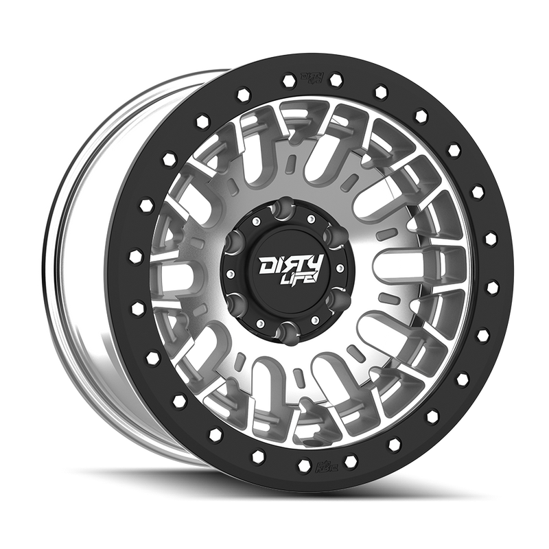 Dirty Life - DT-3 - Silver - Machined - 17" x 9", -12 Offset, 6x139.7 (Bolt pattern), 106.00mm HUB
