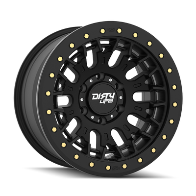 Dirty Life - DT-3 - Black - Satin Black - 17" x 9", -12 Offset, 6x139.7 (Bolt pattern), 106.00mm HUB