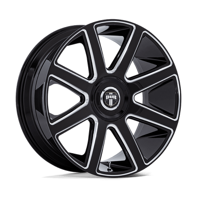 DUB - DC273 PULL - Black - Gloss Black Milled - 24" x 9", 38 Offset, 5x115/120 (Bolt pattern), 74.10mm HUB