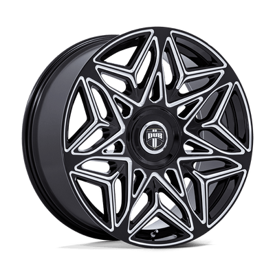 DUB - DC274 ANOMALY - Black - Gloss Black Milled - 22" x 9", 38 Offset, 5x115/120 (Bolt pattern), 74.10mm HUB