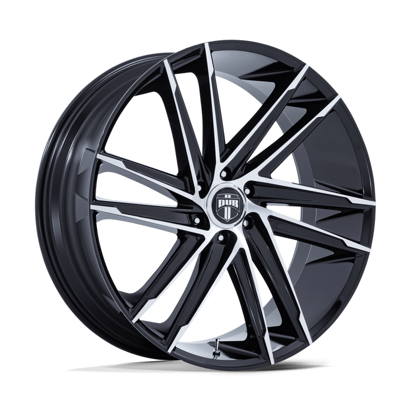 DUB - BLAZE - Black - Gloss Black with Machined Face - 24" x 10", 30 Offset, 6x135 (Bolt pattern), 87.10mm HUB