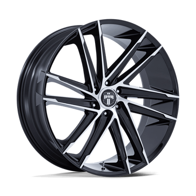 DUB - BLAZE - Black - Gloss Black with Machined Face - 26" x 10", 25 Offset, 6x139.7 (Bolt pattern), 106.10mm HUB