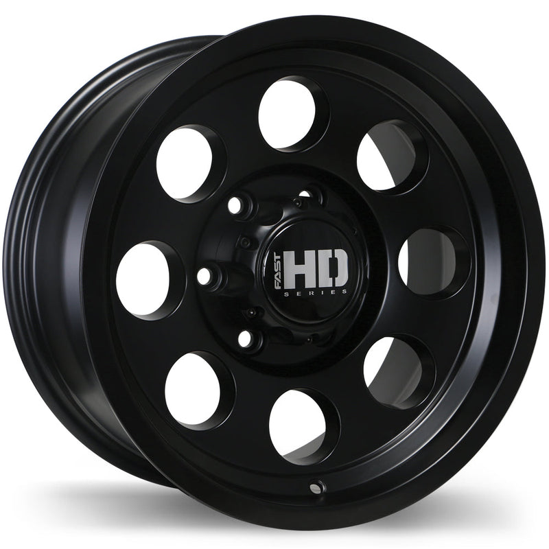 Fast HD - Detour - Black - Satin Black - 16" x 8", 0 Offset, 6x139.7 (Bolt pattern), 108.10mm HUB