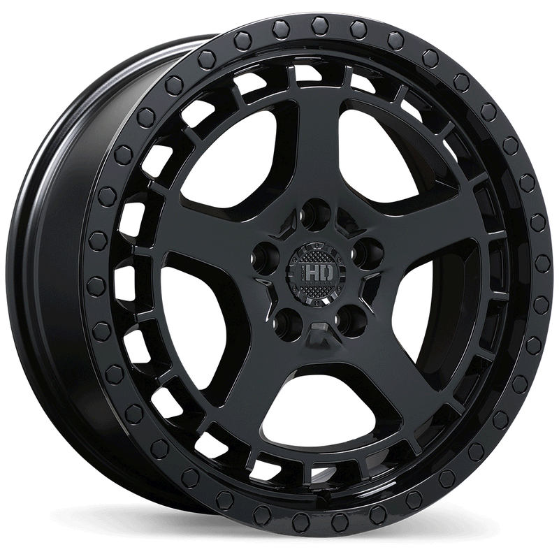 Fast HD - Overland - Black - Gloss Black - 18" x 7.5", 40 Offset, 5x114.3 (Bolt pattern), 72.60mm HUB