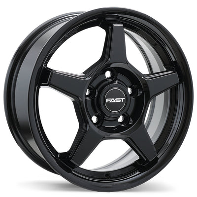 Fast Wheels - Flair - Black - Gloss Black - 15" x 6", 40 Offset, 5x114.3 (Bolt pattern), 67.1mm HUB