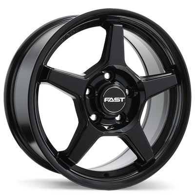 Fast Wheels - Flair - Black - Gloss Black - 17" x 7", 40 Offset, 5x114.3 (Bolt pattern), 64.10mm HUB