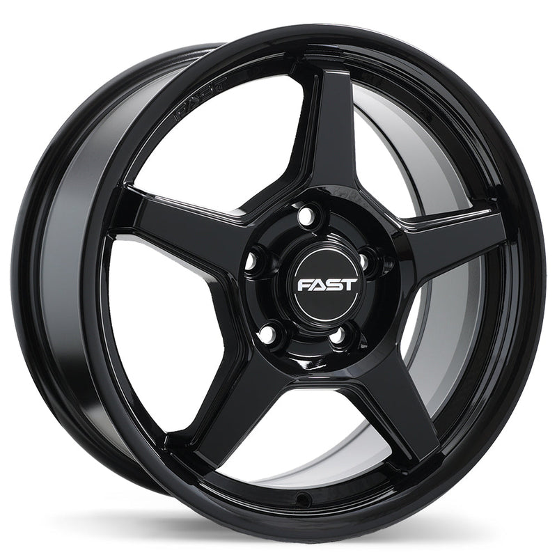 Fast Wheels - Flair - Black - Gloss Black - 17" x 7", 40 Offset, 5x114.3 (Bolt pattern), 64.10mm HUB