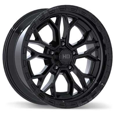 Fast HD - Muramasa - Black - Gloss Black with Grey Milling - 20" x 9", 40 Offset, 5x139.7 (Bolt pattern), 64.10mm HUB