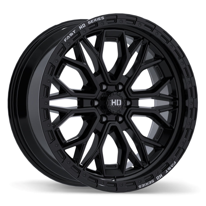 Fast HD - Muramasa - Black - Gloss Black with Grey Milling - 20" x 9", 0 Offset, 6x114.3 (Bolt pattern), 66.1mm HUB