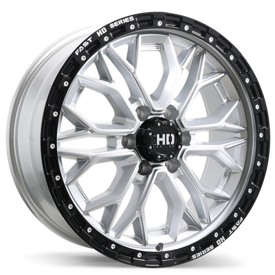 Fast HD - Muramasa - Silver - Gloss Silver with Black Lip - 20" x 9", 30 Offset, 6x139.7 (Bolt pattern), 84.20mm HUB