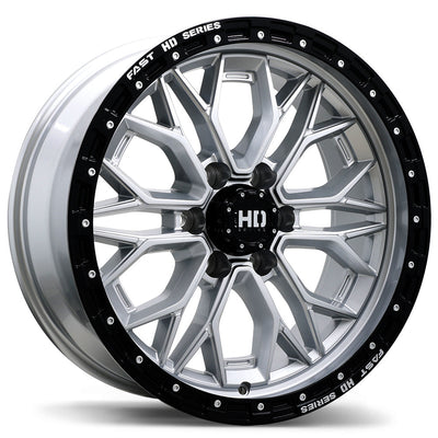 Fast HD - Muramasa - Silver - Gloss Silver with Black Lip - 20" x 9", 0 Offset, 6x139.7 (Bolt pattern), 84.20mm HUB