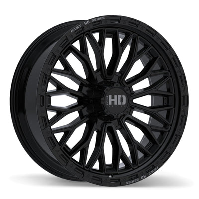 Fast HD - Muramasa - Black - Gloss Black with Grey Milling - 24" x 9.5", 35 Offset, 8x170 (Bolt pattern), 125.10mm HUB