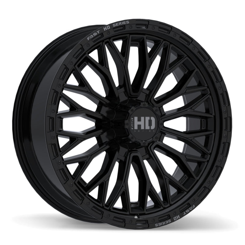 Fast HD - Muramasa - Black - Gloss Black with Grey Milling - 24" x 9.5", 35 Offset, 8x165.1 (Bolt pattern), 121.10mm HUB