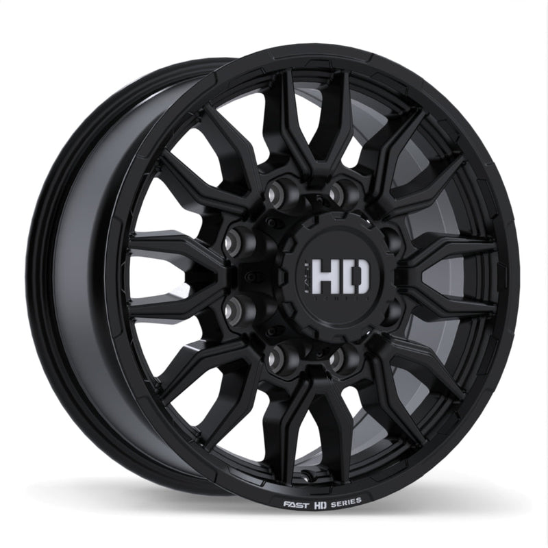 Fast HD - Grit - Black - Satin Black with Milling - 18" x 8.5", 40 Offset, 8x170 (Bolt pattern), 125.1mm HUB