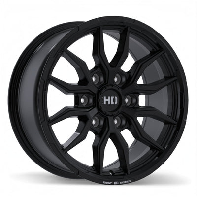 Fast HD - Grit - Black - Satin Black with Milling - 17" x 8", 24 Offset, 6x139.7 (Bolt pattern), 78.0mm HUB