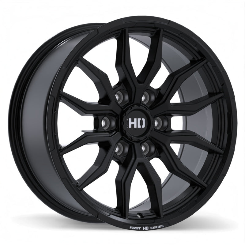 Fast HD - Grit - Black - Satin Black with Milling - 18" x 8.5", 20 Offset, 6x139.7 (Bolt pattern), 78.0mm HUB