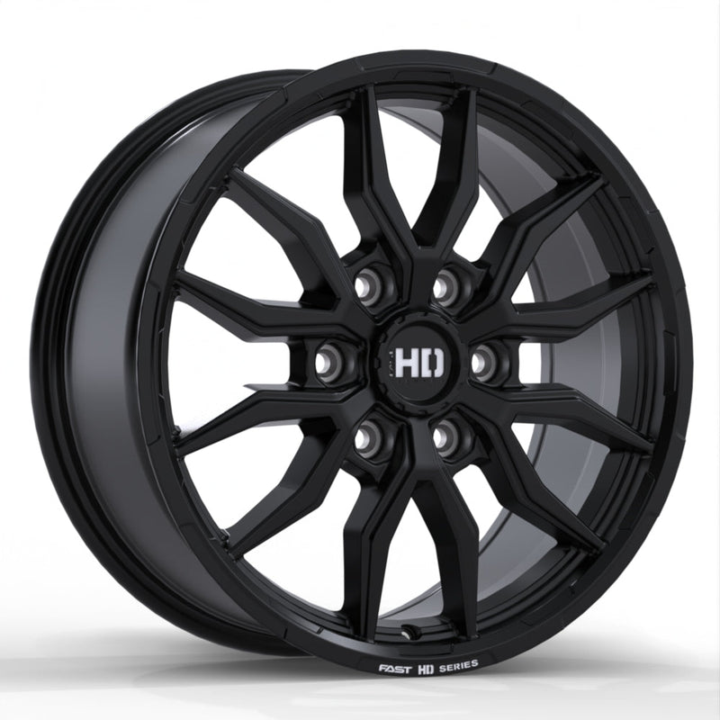 Fast HD - Grit - Black - Satin Black with Milling - 18" x 8", 55 Offset, 6x139.7 (Bolt pattern), 93.1mm HUB