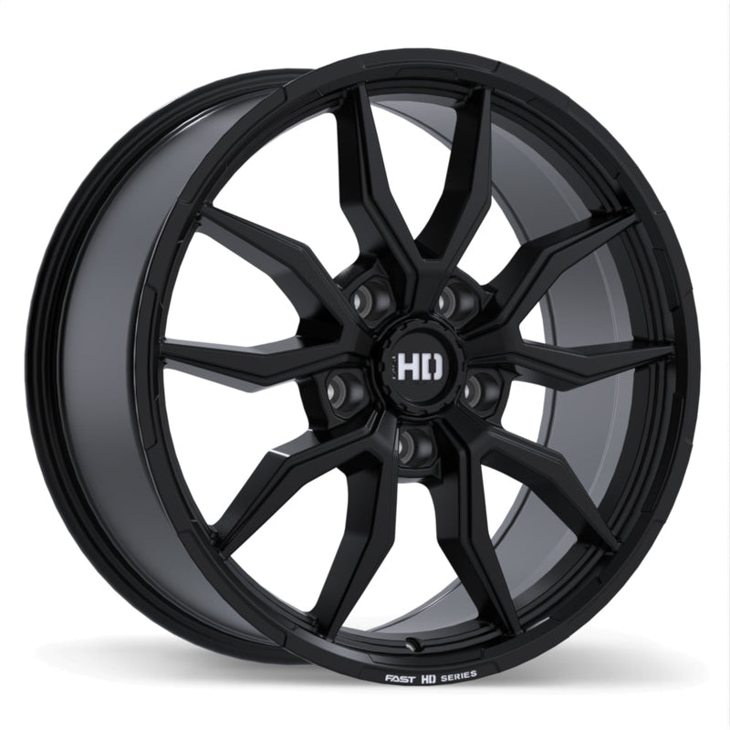 Fast HD - Grit - Black - Satin Black with Milling - 20" x 9", 48 Offset, 5x139.7 (Bolt pattern), 64.1mm HUB