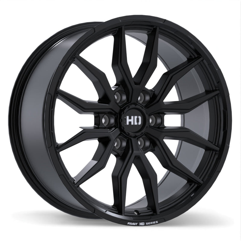 Fast HD - Grit - Black - Satin Black with Milling - 20" x 9", 20 Offset, 6x139.7 (Bolt pattern), 106.1mm HUB
