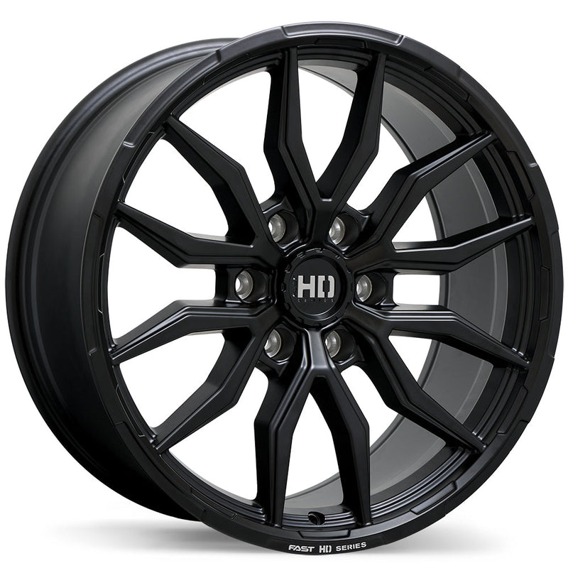 Fast HD - Grit - Black - Satin Black with Milling - 20" x 9", 44 Offset, 6x135 (Bolt pattern), 87.1mm HUB