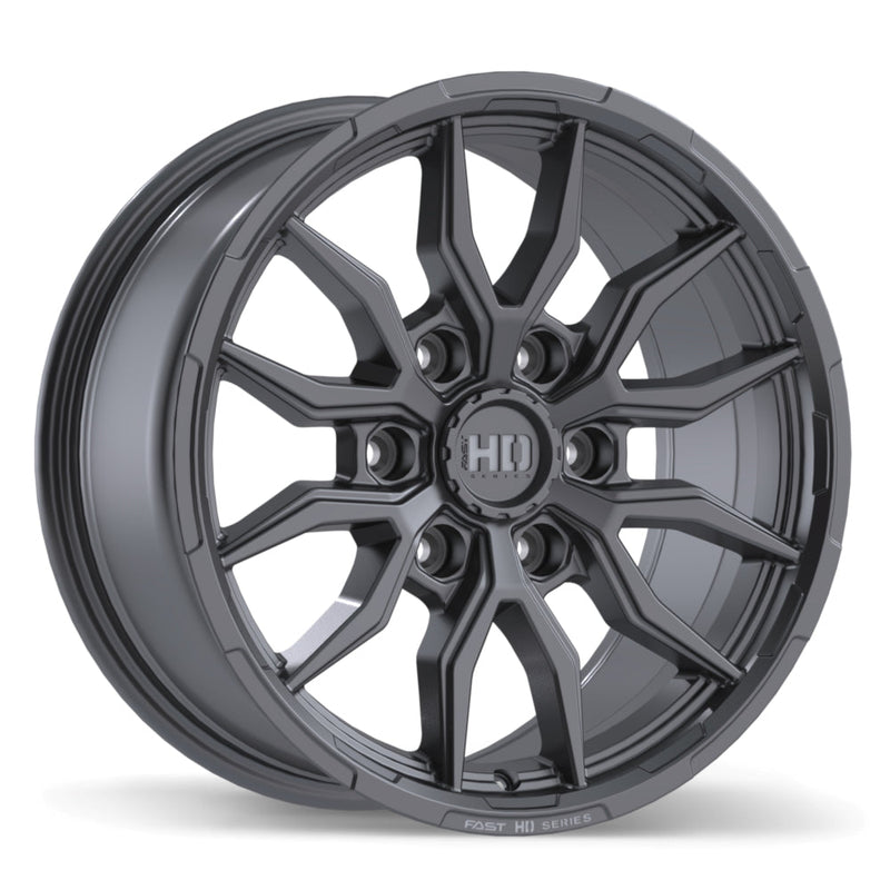 Fast HD - Grit - Gunmetal - Satin Gunmetal with Milling - 17" x 8", 24 Offset, 6x139.7 (Bolt pattern), 78.0mm HUB
