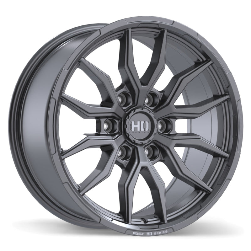 Fast HD - Grit - Gunmetal - Satin Gunmetal with Milling - 18" x 8.5", 20 Offset, 6x139.7 (Bolt pattern), 78.0mm HUB