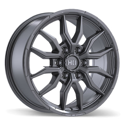 Fast HD - Grit - Gunmetal - Satin Gunmetal with Milling - 18" x 8.5", 44 Offset, 6x135 (Bolt pattern), 87.1mm HUB