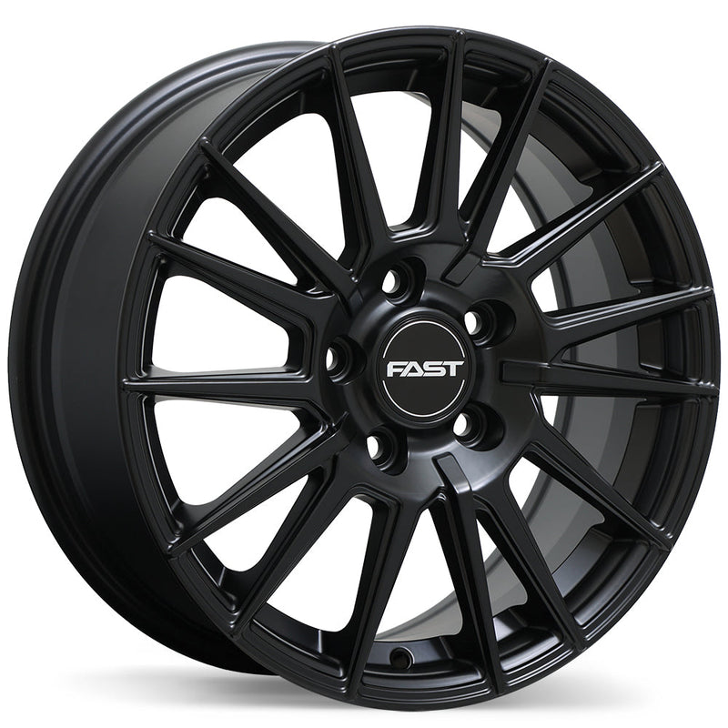 Fast Wheels - Tempest - Black - Satin Black - 18" x 8", 40 Offset, 5x114.3 (Bolt pattern), 67.1mm HUB