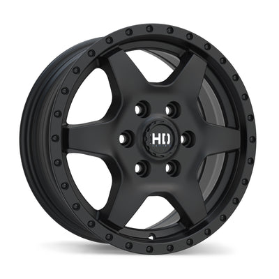 Fast HD - Stax - Black - Satin Black - 16" x 6.5", 54 Offset, 6x130 (Bolt Pattern), 84.1mm HUB
