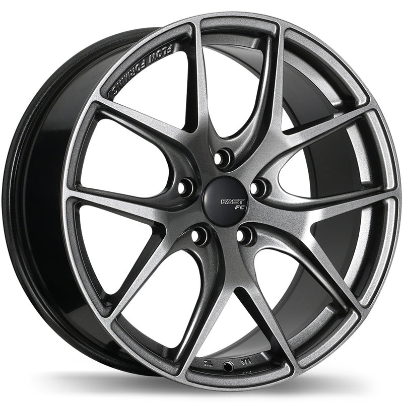 Fast Wheels - FC04 - Grey - Titanium - 17" x 8", 35 Offset, 5x114.3 (Bolt pattern), 72.60mm HUB