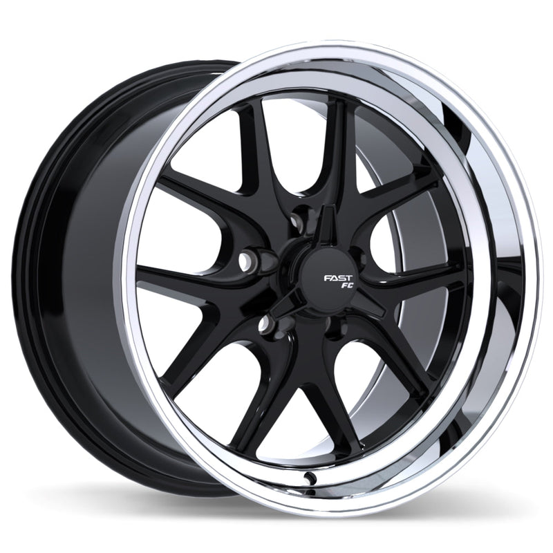 Fast Wheels - FC04V - Black - Gloss Black with Machined Lip - 18" x 11", -15 Offset, 5x120.65 (Bolt pattern), 70.7mm HUB