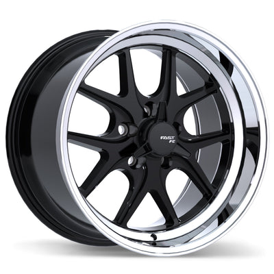 Fast Wheels - FC04V - Black - Gloss Black with Machined Lip - 18" x 11", 15 Offset, 5x120.65 (Bolt pattern), 70.3mm HUB